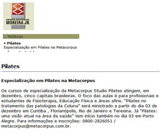Especializa��o em Pilates na Metacorpus